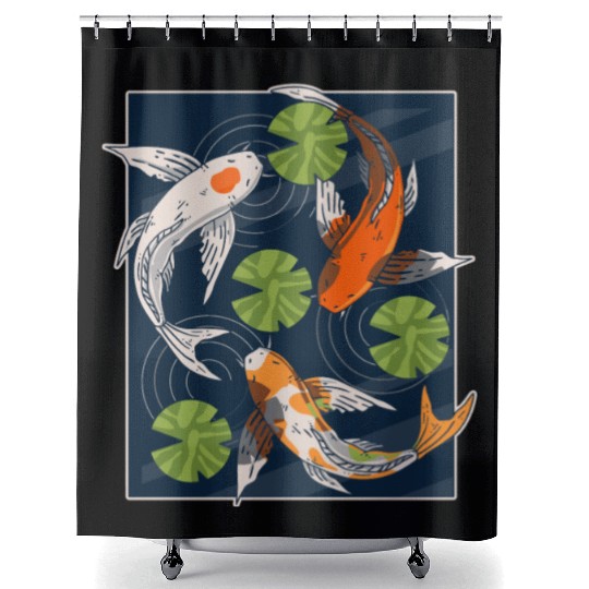 Koi Fish Lover Asian Japanese Carp Water Pond Anim Shower Curtains