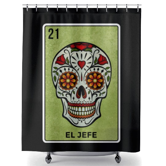 El Jefe Mexican Lottery Card Cinco De Mayo Shower Curtains