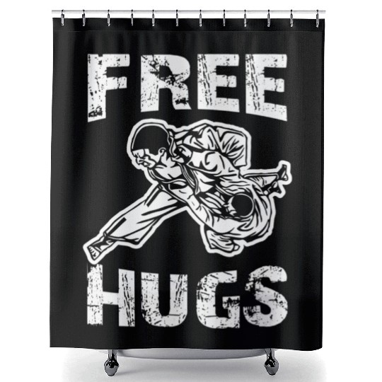 Funny Free Hugs Jiu Jitsu BJJ Choke MMA Gear Shower Curtains
