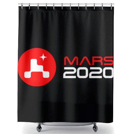 mars perseverance logo Shower Curtains