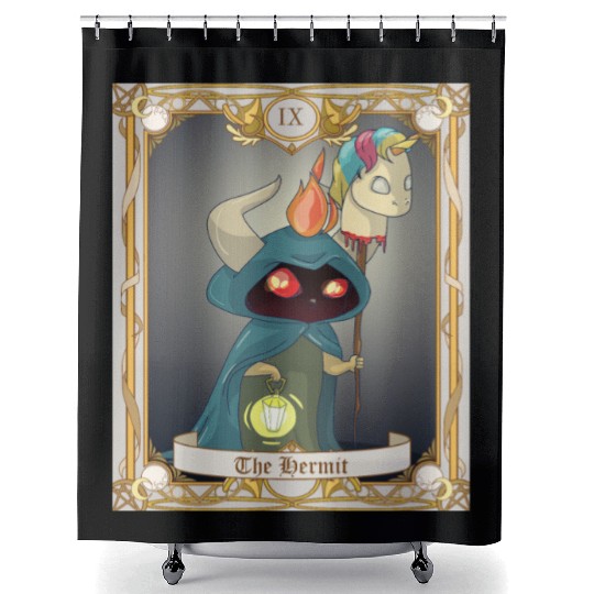 The Hermit Tarot Card, Major Arcana Anime Baphomet Shower Curtains