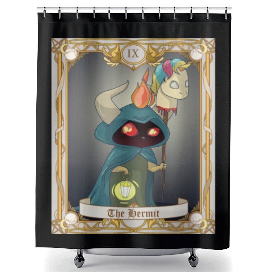 The Hermit Tarot Card, Major Arcana Anime Baphomet Shower Curtains