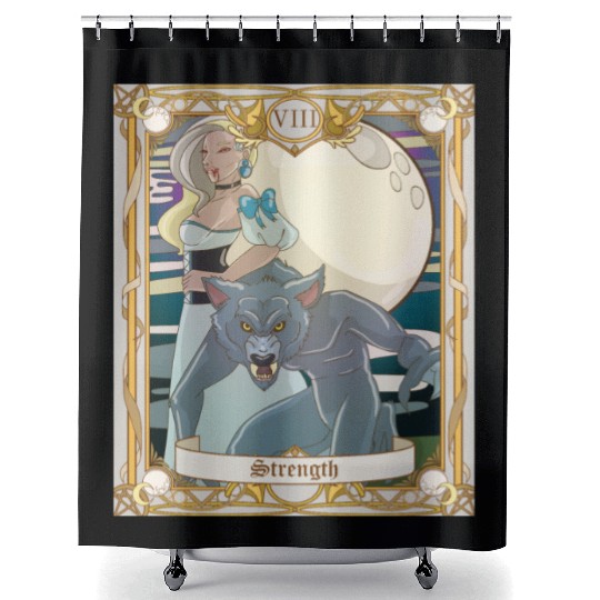 Strength Tarot Card, Major Arcana Anime Vampire Shower Curtains