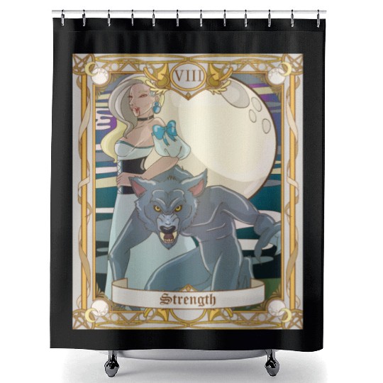Strength Tarot Card, Major Arcana Anime Vampire Shower Curtains
