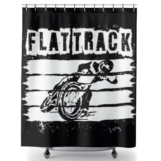 FLAT TRACK MOTORCYCLE racing dirt track speedway Shower Curtains