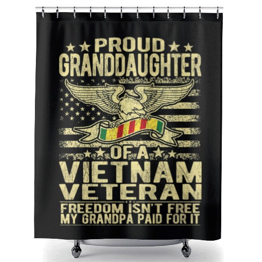 Veteran Gift-Granddaughter Of Vietnam Veteran Us F Shower Curtains