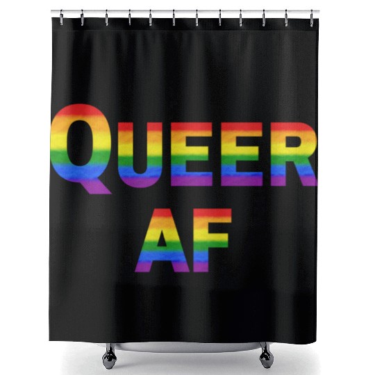 Queer AF Rainbow Spectrum Shower Curtains