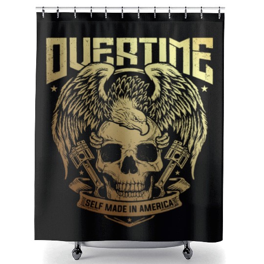 OVER TIME MECANO SELF MADE IN AMERICA Shower Curtains