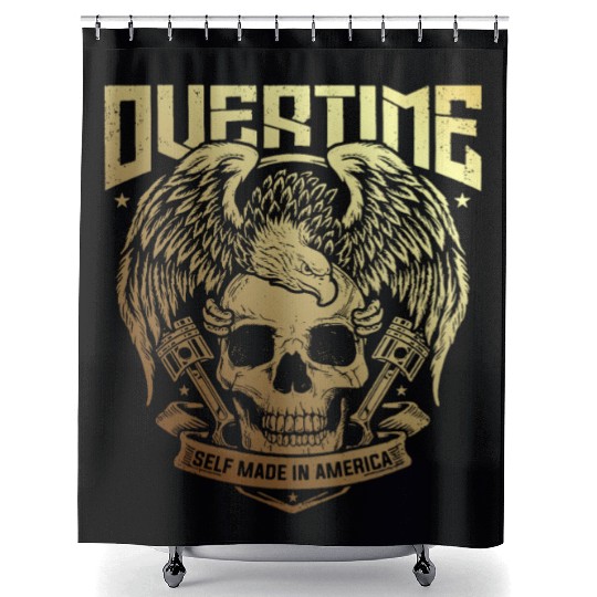 OVER TIME MECANO SELF MADE IN AMERICA Shower Curtains