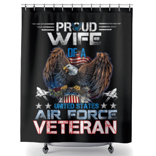 Veteran-Proud Wife Of Us Air Force Veteran Patriot Shower Curtains