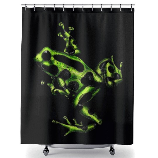 Green poison dart frog Shower Curtains