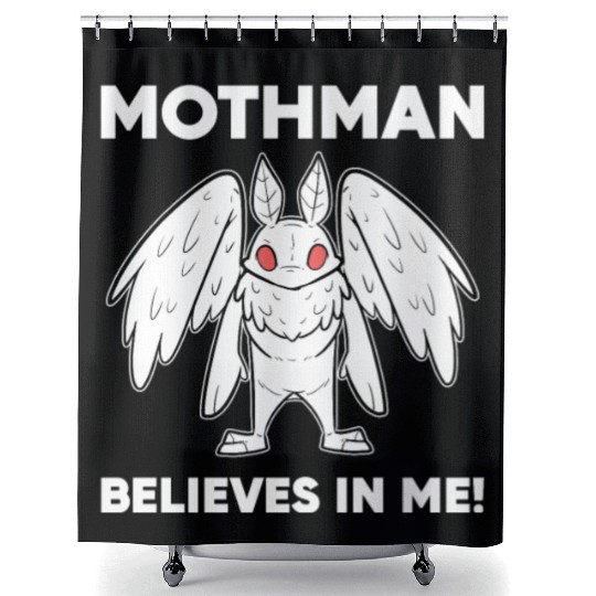 Mothman Believes In Me Shower Curtains