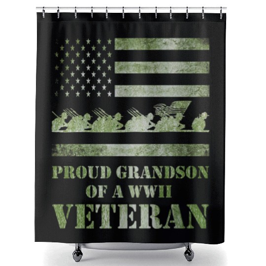 World War 2 Ii 80th Anniversary Proud Grandson Of Shower Curtains