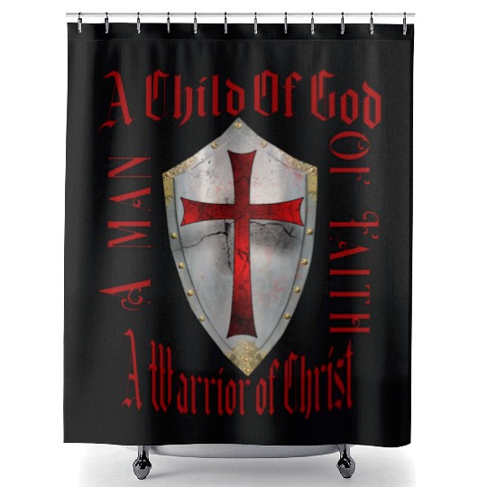 A Child Of God A man Of Faith A Warrior Of Christ Shower Curtains