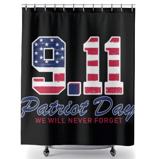 Patriot Day Never Forget 9 11 Anniversary Shower Curtains