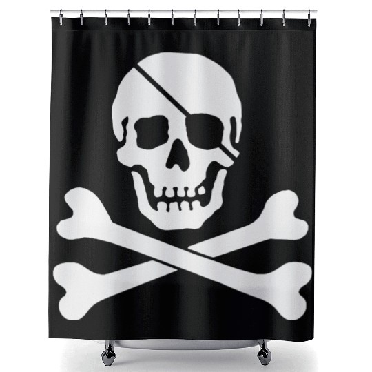 Jolly Roger Pirate Flag Skull and Crossbones Shower Curtains