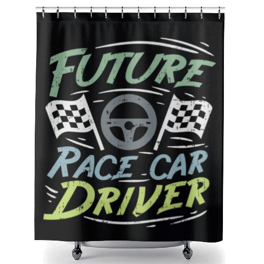 Future Race Car Driver Racing Racer Gift Shower Curtains