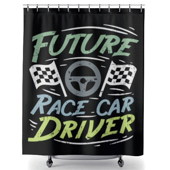 Future Race Car Driver Racing Racer Gift Shower Curtains