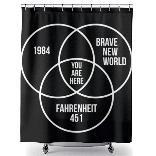 1984 Brave New World Fahrenheit 451 Conspiracy Ess Shower Curtains