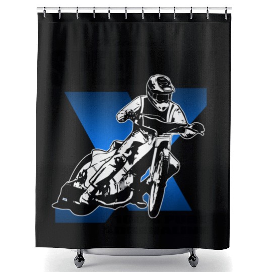 Motorcycle Speedway Racing Shower Curtains