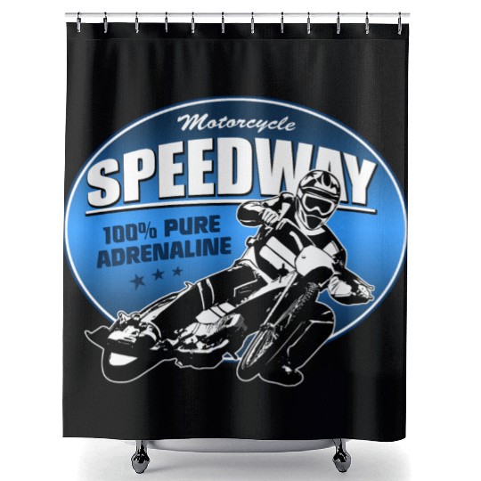 Motorcycle Speedway Racing Shower Curtains