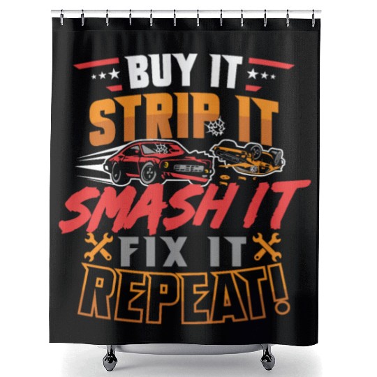 Demo Derby Demolition Derby Smashing Derby Lover Shower Curtains