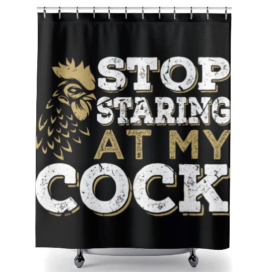Chicken Cock Penis joke Sexual Shower Curtains
