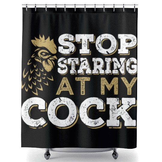 Chicken Cock Penis joke Sexual Shower Curtains