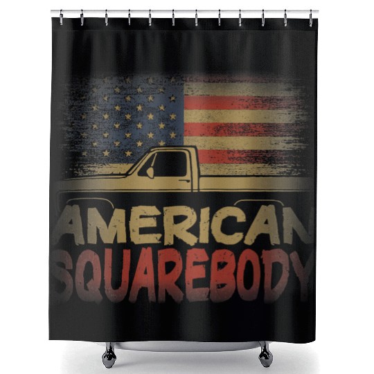 American Flag Square Body American Squarebody Shower Curtains