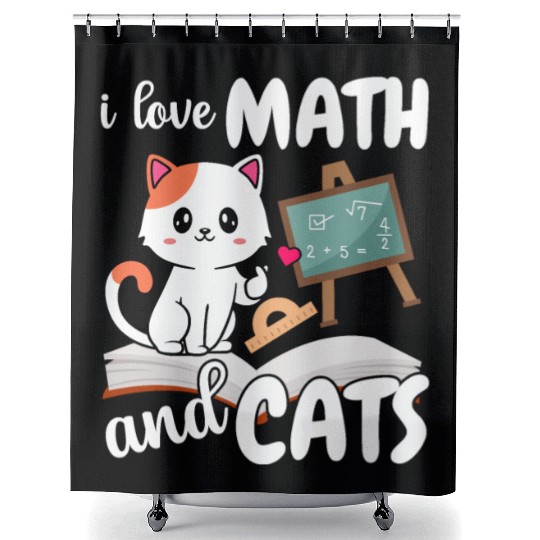 I Love Math And Cats Mathematics Shower Curtains