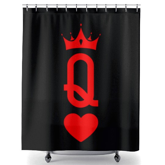 Queen of Heart King Queen Couple Halloween Costume Shower Curtains