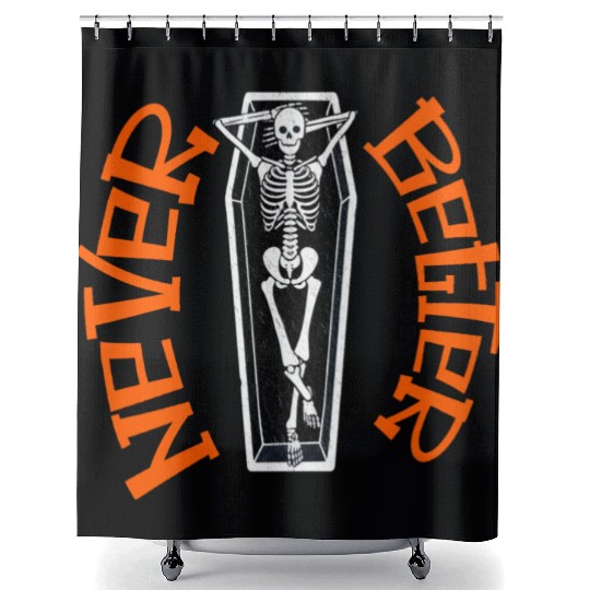 Pumpkin, Dancing Skeleton Never Better Skull Skele Shower Curtains