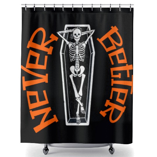 Pumpkin, Dancing Skeleton Never Better Skull Skele Shower Curtains