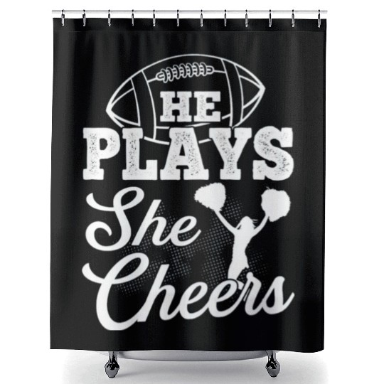 Cheer Mom Football Son Shower Curtains