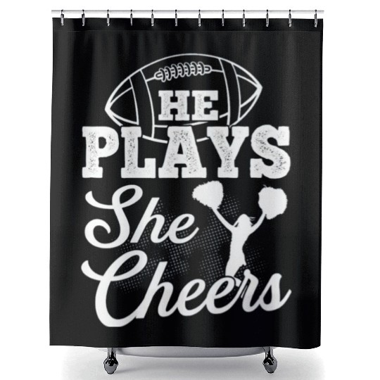 Cheer Mom Football Son Shower Curtains