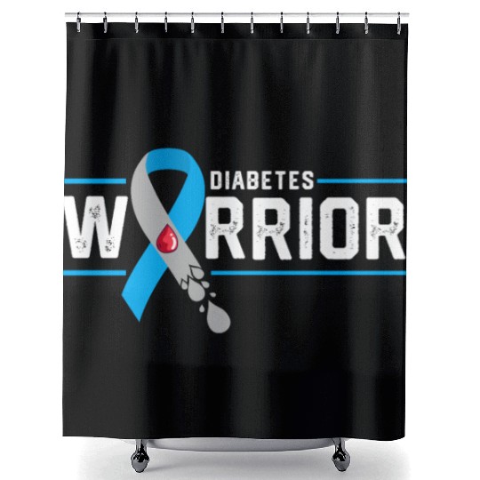 Diabetes Warrior Awareness Diabetic Ribbon Shower Curtains