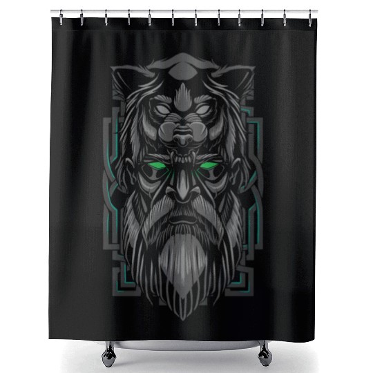 Viking Age Berserker Bear Warrior Shower Curtains