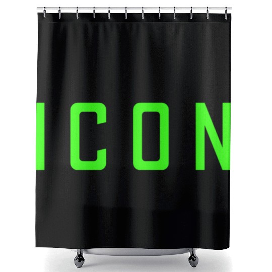Neon Green Icon Shower Curtains