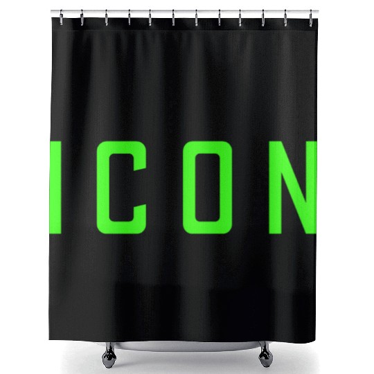 Neon Green Icon Shower Curtains