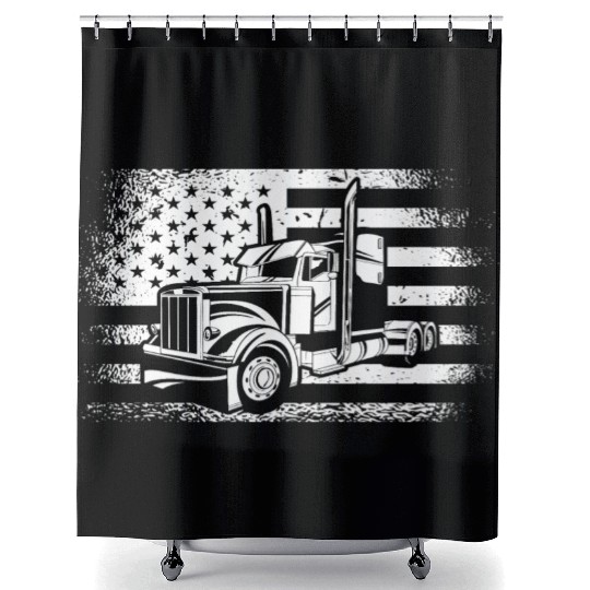 American Truck Driver Shower Curtains