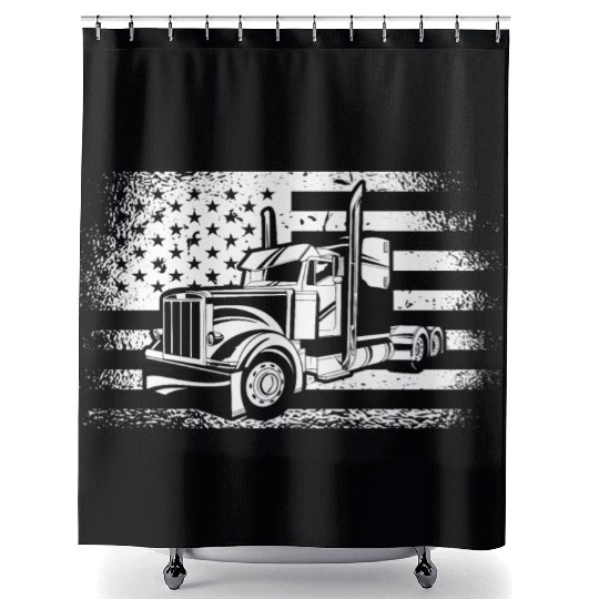 American Truck Driver Shower Curtains