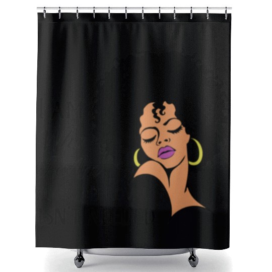 Black Queen Lady Curly Natural African American Shower Curtains
