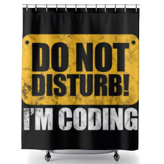 Do Not Disturb I'm Coding Vintage, Programmer Shower Curtains