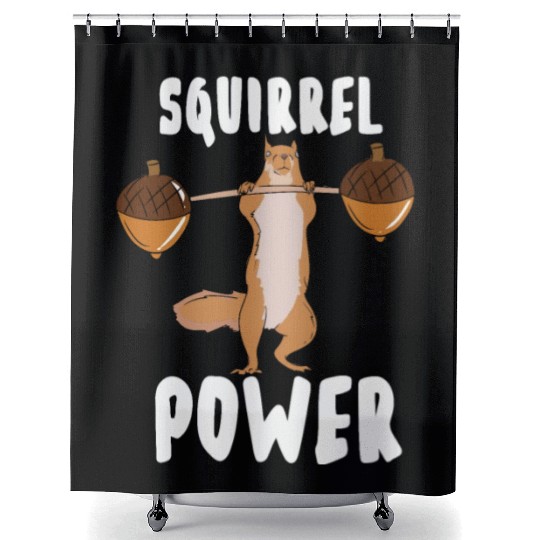 Squirrel Weightlifting Workout Gym Muscles Shower Curtains