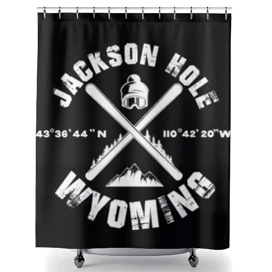 Jackson Hole Wyoming, Skiing Shower Curtains