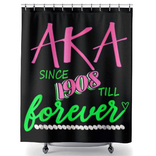 AKA Sorority Alpha Kappa Pink And Green Twenty Pea Shower Curtains