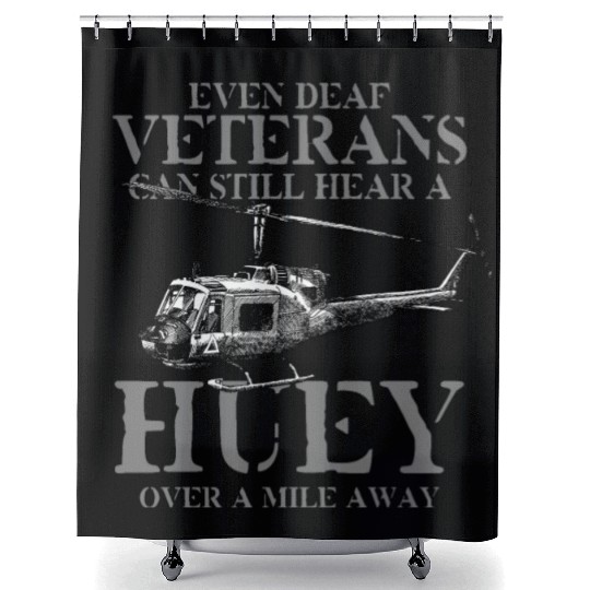 Huey Aircraft Army US Airborne Fighter Pilot Shower Curtains