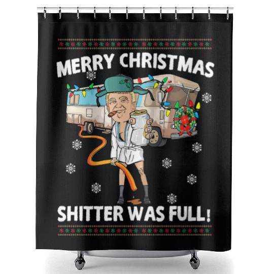 Donald Trump Cousin Eddie Christmas Shower Curtains Shitte