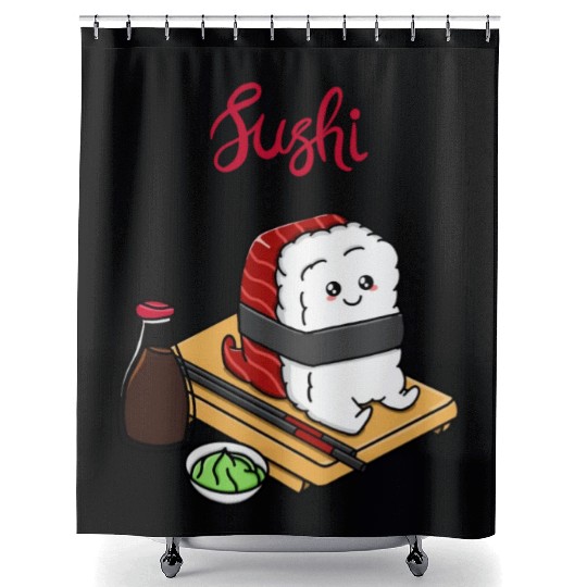 Happy Tuna Sushi Shower Curtains