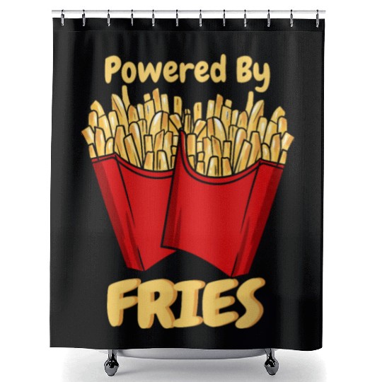 French Fries: Powered With Fries Shower Curtains